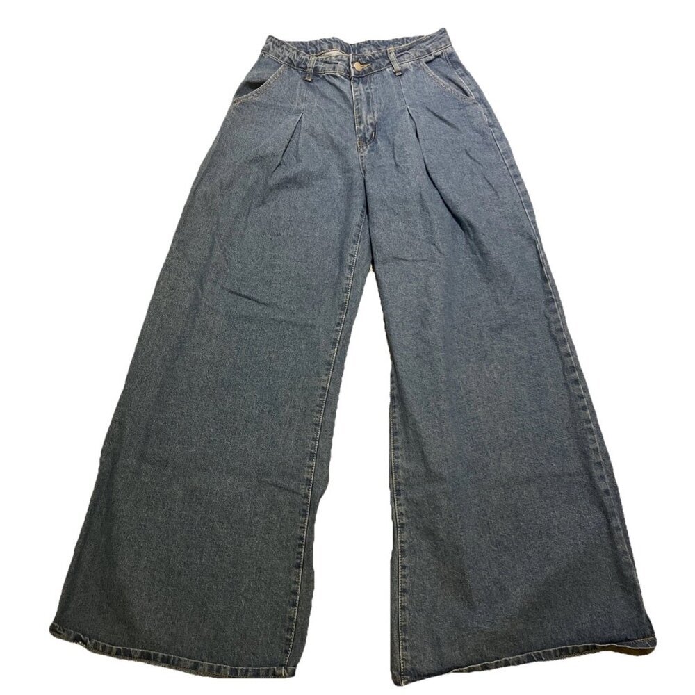 Y2K Style Jeans Women’s Sz 30 *27x28* Blue High Rise Wide Leg Denim 90’s Hip Hop
